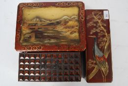 A collection of antique boxes to include
