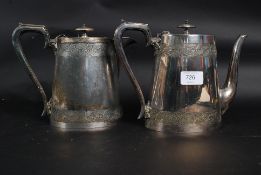 An chased engraved coffee pot along with