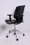 A Vitra Meda one leather swivel armchair