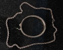 A silver hallmarked ladies bangle togeth