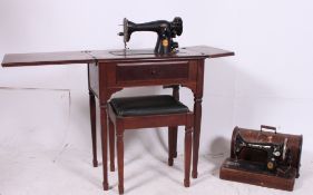 A vintage mahogany Singer Sewing Machine