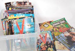 A collection of assorted magazines, most