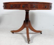A regency style large mahogany and leath