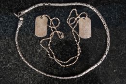 Two gentlemans silver necklaces to inclu