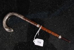 A vintage silver hallmarked crook top wa