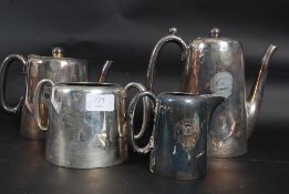 A silver plated tea set by Walker and Ha