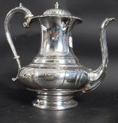 19th century silver plate teapot with en