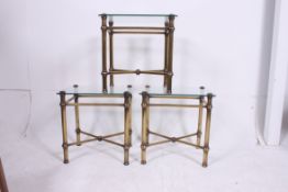 Three good quality  brass framed matchin