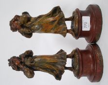 A pair of spelter figurines of children