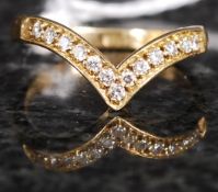 An 18ct gold ladies diamond channel set