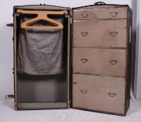 A good early 20th century 1930's / 1940's fitted shipping travel chest trunk,