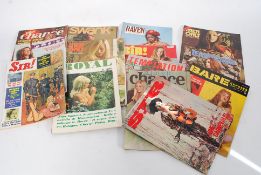 A collection of 13x assorted 1960's - 1970's Gentlemans Literature to include Sir!, Men Only,