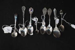 A collection of silver hallmarked spoons to include a Georgian 1816 conserve spoon, Birmingham 1816,
