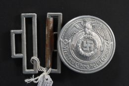 A German WW2 ` SS ` Parade buckle and clasp in good condition with RZM impressed marks to the verso
