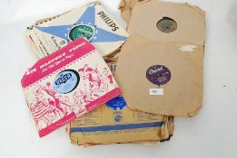 A collection of 78 rpm records to include Gene Vincent, Johnnie Ray, Lonnie Donegan,