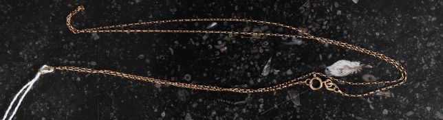 A ladies 375 marked 9ct gold fine chain, weight 1.