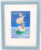 JONKERS, PAUL; 1951 - Present. ' The Owl & The Pussycat ' original painting.