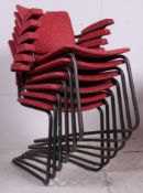 A set of 6 Air Ministry 1960's Sebel stacking Industrial chairs / armchairs.