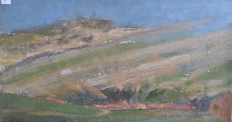 Audrey Lewis Hopkins ( 1914 - 2011) An oil on hardboard painting study  entitled ' North Coast,