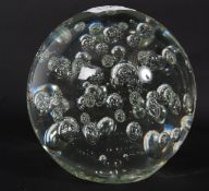 A fabulous large clear glass control bubble paper dump in the manner of Holmegaard ( see