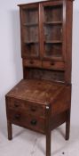 A 19th century country elm wood Estate bureau bookcase.