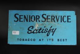 A vintage early 20th century Senior Service Tobacco advertising Industrial  enamel tin shop display