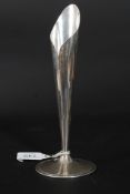 A contemporary Danish style silver hallmarked stem vase of tapering form bearing London hallmarks