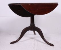 A 19th century Georgian mahogany tilt top table, being converted into a drop leaf,