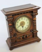 An early 20th century oak cased HAC - Hamburg America mantel clock