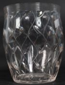 A Clyne Farquharson for Walsh of England - cut glass vase having chase leaf design with ribbed edge