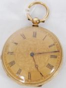 An 18ct gold pocket watch by Martin of Geneve, Swiss.