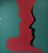 Audrey Lewis Hopkins ( 1914 - 2011) A stunning framed large oil on canvas painting entitled '  Red