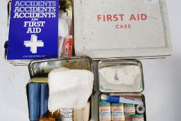 A collection of assorted vintage First Aid tins some with original contents.
