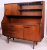 A retro 1970's upright teak wood room divider sideboard by Avalon having cupboards and drawers