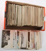 POSTCARDS: shoebox full of older cards. Good mixture. Approx 700+.