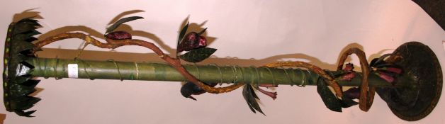 A 20th century papier mache decorated jardiniere / planter base.