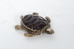 A Fantastic novelty 19th Century Vesta case in the form of a turtle with a tortoiseshell back,