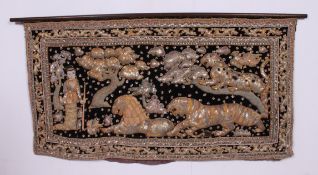 A good Malaysian / Asian alter front banner, highly detailed with sequins, gold and silver thread.