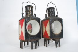 A pair of German Railway lanterns by Osmeka Osnabruch.