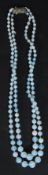 A decorative 20th century opaque glass bead Art Deco necklace of graduating form