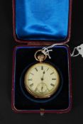 An American 10ct gold pocket watch by Illinois Watch Company, Springfield, USA.