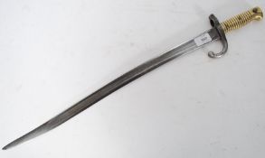 A French Chassepot Bayonet, with brass handle, the 57.