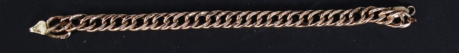 A 9 ct gold gents curb bracelet 8.