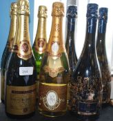 A collection of Champagne bottles to include 3 x Duval Leroy,