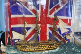 A LARGE AND IMPRESSIVE MUSEUM QUALITY scale handmade model of HMS Victory - Nelson's flagship.