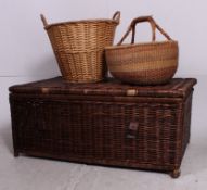A collection of vintage whicker baskets to include hampers etc ( see illustration )