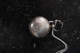 A hallmarked silver sovereign holder, with hinged lid revealing a sprung holding section within.