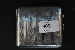 A silver hallmarked cigarette case weighing 104g