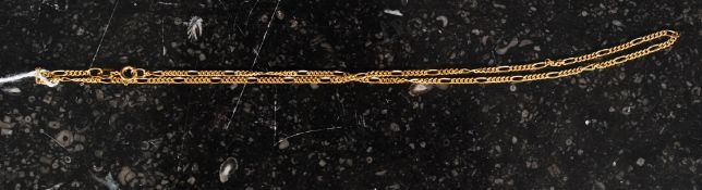 A ladies 9ct gold 375 marked Figaro chain, weight 2.
