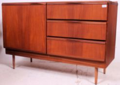 A 1970's McIntosh teak sideboard of small proportions having unusual configuration of drawers and